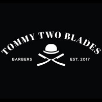 Tommy Two Blades Barbershop Logo
